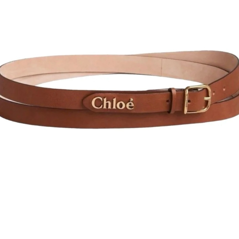 Chloe Tan double strap Belt. Sz M approx 70” from top to bottom
